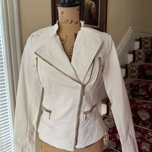 White House Black Market Faux Leather Moto Jacket